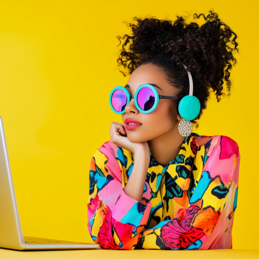 woman looking at a computer