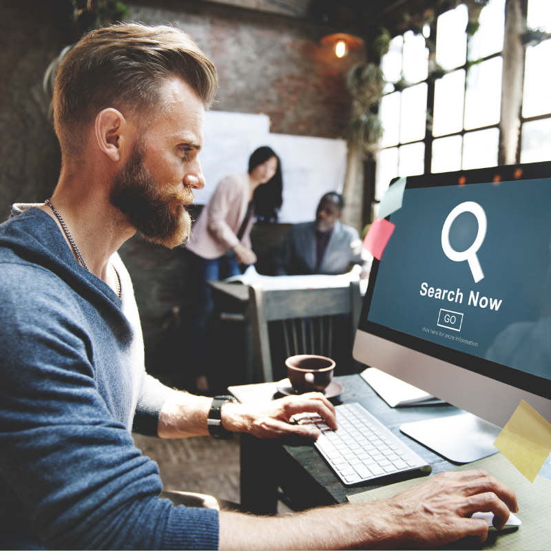 man working at computer
